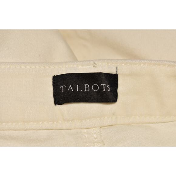 TALBOTS $99 Ivory Velveteen Straight Leg Pant Stretch Size 16P - Picture 3 of 4
